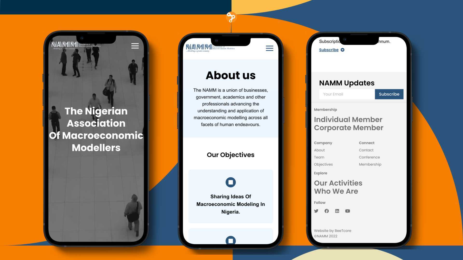 BeeTcore Digital Product Design & Development Agency | Lagos Nigeria | Portfolio | Nigerian Association of Macroeconomic Modellers | Mobile View
