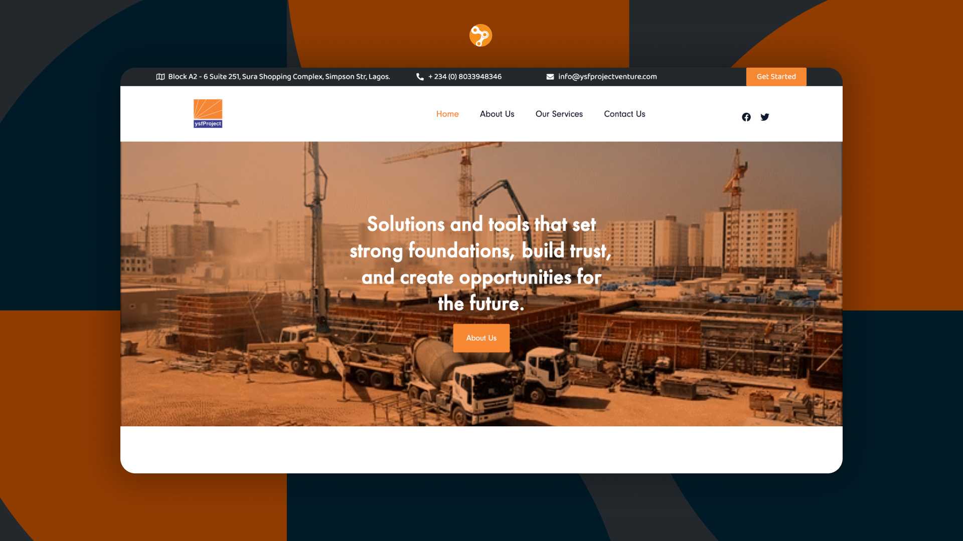 BeeTcore Digital Product Design & Development Agency | Lagos Nigeria | Portfolio | YSF Project Ventures - Desktop View
