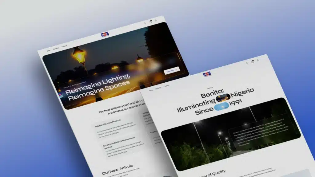 Benita Lighting Hero Mockup