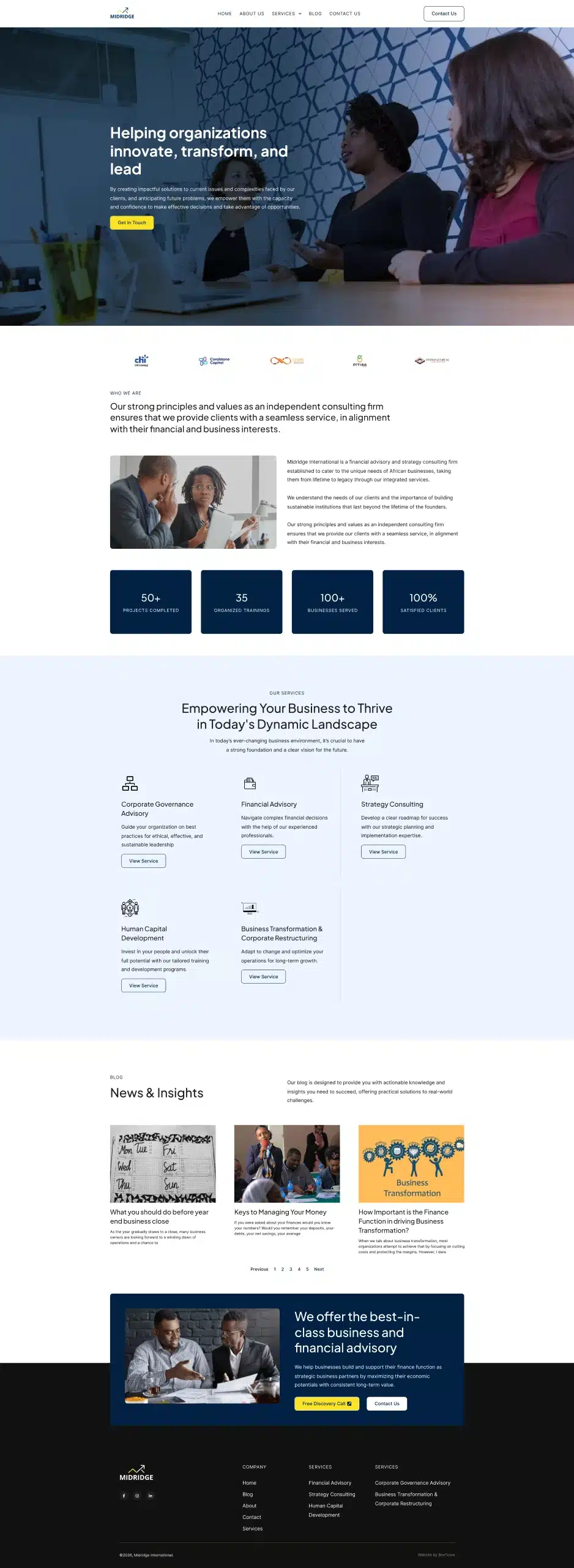 Midridge Full Page Mockup