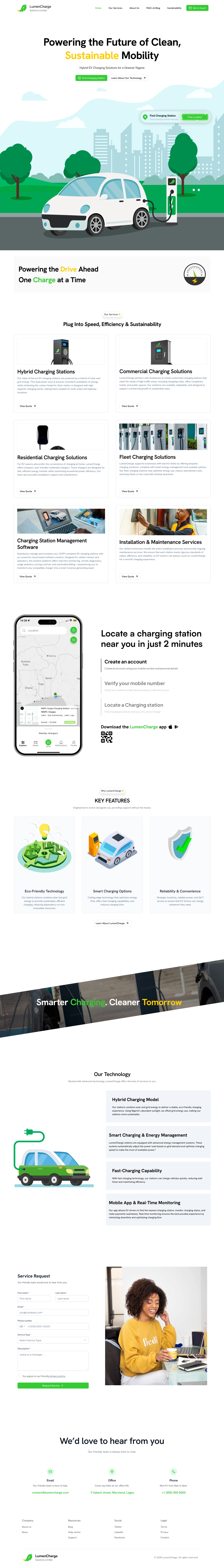 Lumen Charge Home Page.