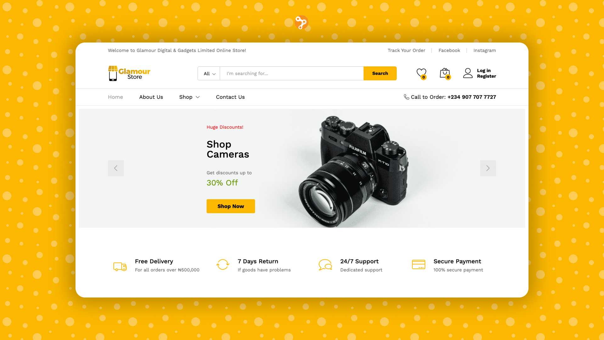 BeeTcore Digital Product Design & Development Agency | Lagos Nigeria | Portfolio | Glamour Store - Desktop View