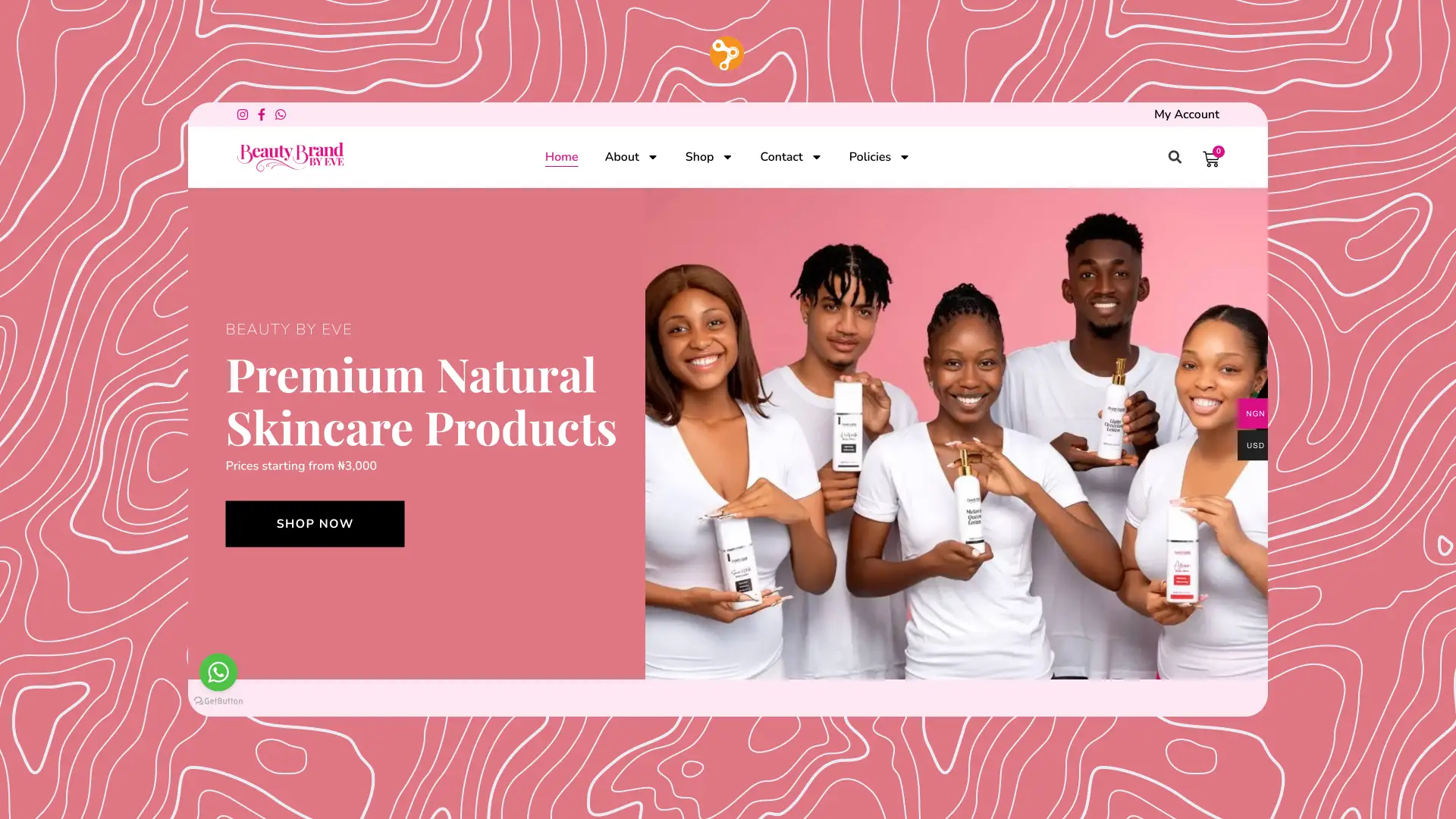 Beauty Brand By Eve Website Banner BeeTcore website development Lagos Nigeria - BeeTcore - Digital Experience Agency
