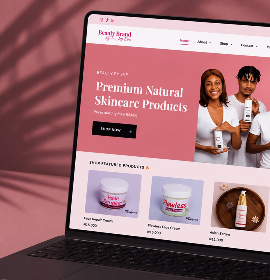 Beauty Brand by Eve online store built by BeeTcore