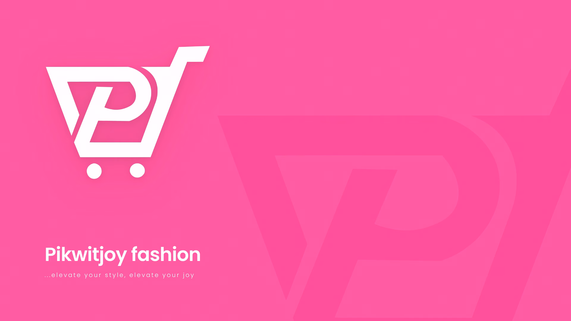 Pikwitjoy Fashion cart mark and wordmark on brand pink